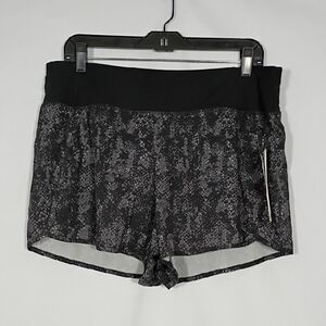 NWT RBX Snake Skin Black/Grey Printed Woven Athletic Shorts Women's Size Large